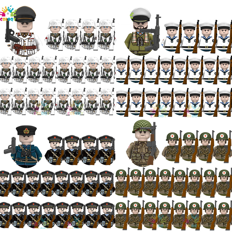 Lego Minifigure Holder - Детские игрушки, 21 шт./набор, WW2 N001-N095,